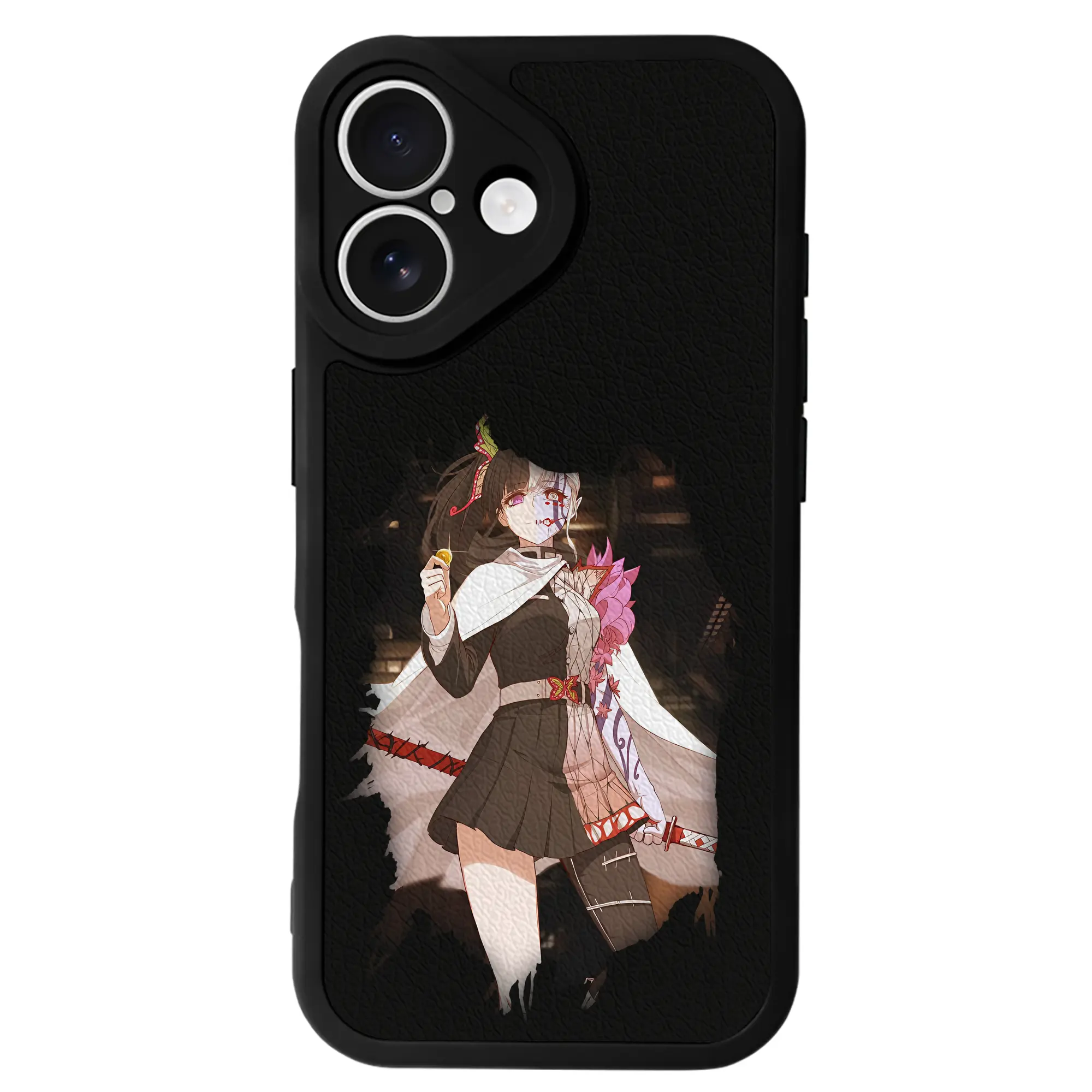 鬼滅の刃 グッズ,栗花落 カナヲ - IPhone 16シリーズ対応 ・ シリコンスマホケース ・ レザー調 ・ 高精度フィット ・ 耐衝撃 ・ ワイヤレス充電対応 ・ 精密カット